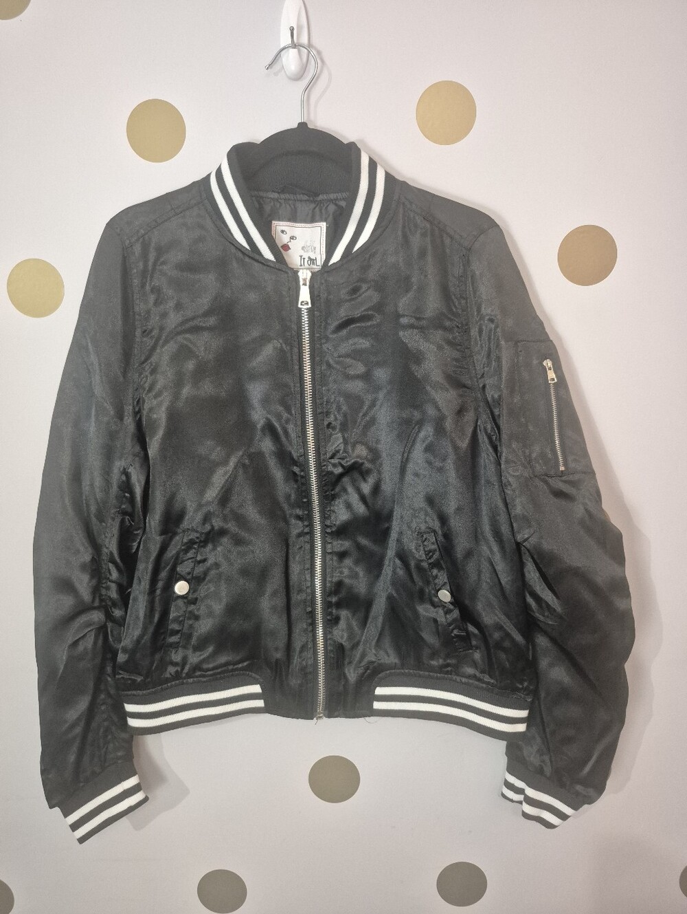 It Girl Vintage 2012 Deadstock Satin Bomber Jacket
